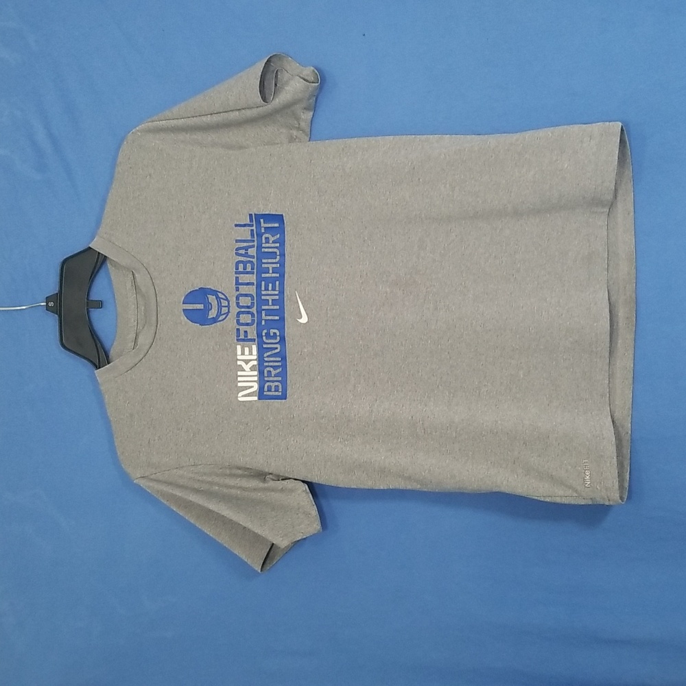 Nike Fit Dry Boy's Bring The Hurt Footbal grayl shirt Size L (14-16).